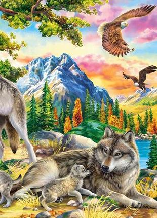 Кастор пазли "родина вовків і орли" 68*47см c-104970