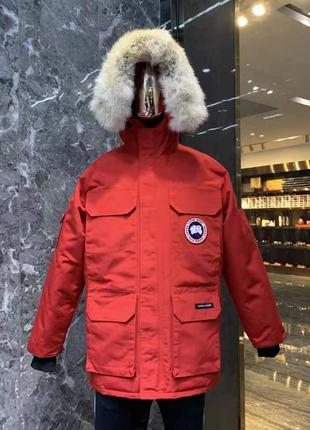 Чоловіча експедиційна зимова червона пухова парку куртка canada goose канада гус