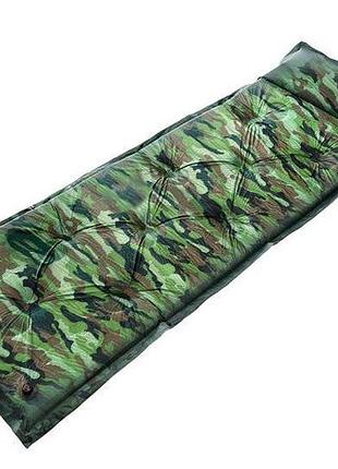 Самонадувний каремат із подушкою, килимок туристичний водостійкий для намету, компактний, універсальний 50 мм