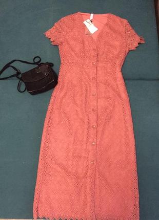 Мереживна сукня міді mango, s 5