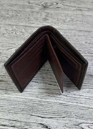 Мужской кошелёк портмоне материал искусственная кожа с надписью и декором цвет темно серый5 фото