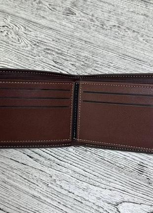 Мужской кошелёк портмоне материал искусственная кожа с надписью  цвет темно серый7 фото