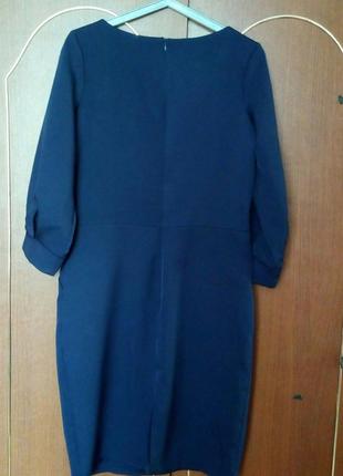 Вечірнє крепове плаття з кишенями синій, розмір 48 (xl)3 фото