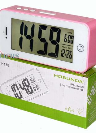 Електронні годинник з календарем і будильником h1363 фото