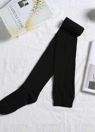Черные теплые хлопковые   чулки   длинные носки 80 см4 фото