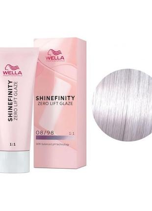 Фарба для волосся wella shinefinity 60 мл. 08/98 світлий блонд...