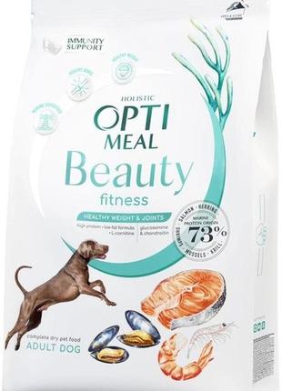 Акция-30% optimeal beauty fitness с морепродуктами сухой корм для собак здоровый вес и суставы 1.5 кг