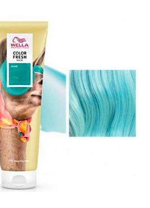 Відтінкова маска для волосся wella color fresh mask mint 150 мл.