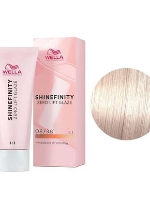 Фарба для волосся wella shinefinity 60 мл. 08/38 світлий блонд...