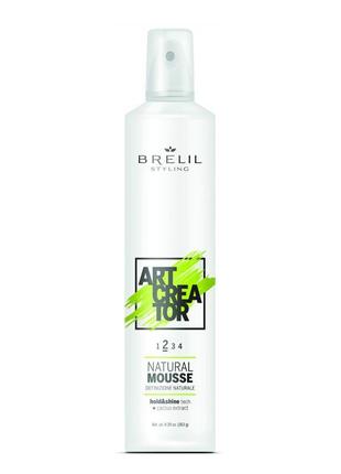 Мус для укладання середньої фіксації brelil natural mousse art...