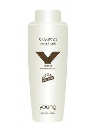 Шампунь зволожуючий для волосся young shampoo avena & karite 3...