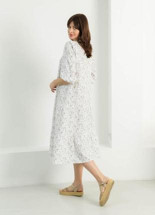 Сукня у квітковий принт. біле з фіолетовим4 фото