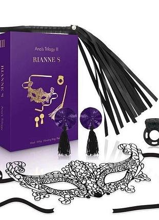 Романтичний подарунковий набір rianne s ana's trilogy set iii: ерекційне кільце, ажурна маска