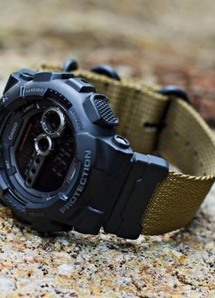 Nato zulu ремінець для годинника casio g-shock #6 (чорний з сі...7 фото