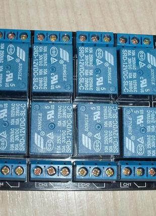 Модуль реле 8-канальний 12 в 10 а для ардуїно