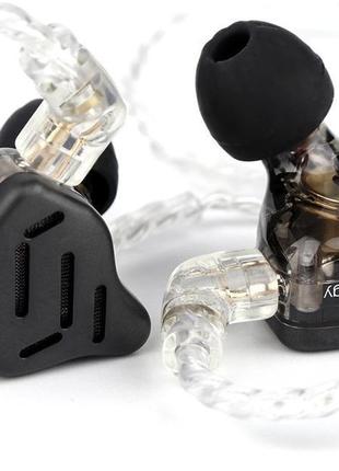 Гібридні навушники kz zax з 16-ю драйверами (чорний)