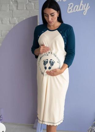 Ночная рубашка для беременных и кормящих мамина хлопковая рубашка домашняя платье6 фото