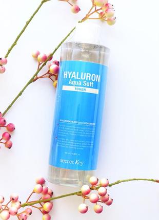 Гіалуронова тонер для особи secret key hyaluron aqua soft toner