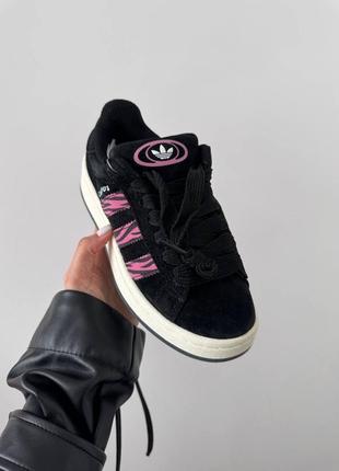 Женские кроссовки черные с розовым зебра adidas campus
«&nbsp;black / pink zebra&nbsp;» premium4 фото