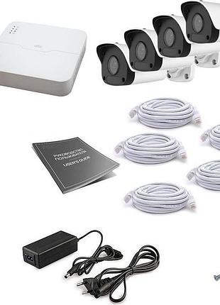 Комплект ip відеоспостереження uniview 4out 2mega