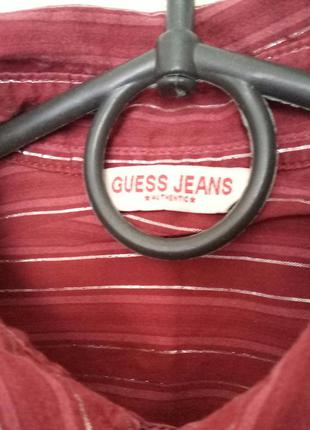 Guess jeans. дуже ошатна х/б сорочка, прошиті золотими нитками.3 фото