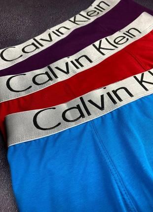 Чоловічі труси боксери - в стилі calvin klein з серебристою резинкою набір 5 шт9 фото