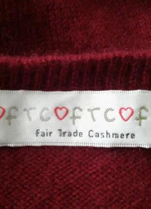 Кашеміровий кардиган дорогого бренда ftc cashmere, колір марсал..3 фото