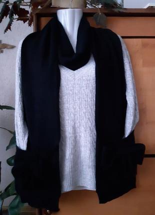Незвичайний вовняний шарф-жилет з кишенями3 фото