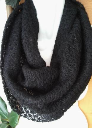 Подвійний ажурний шарф-снуд-труба,2 фото
