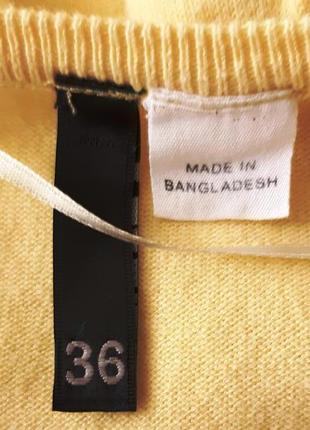 Легка кофточка-светр-джемпер лимонного кольору, 80% бавовна2 фото