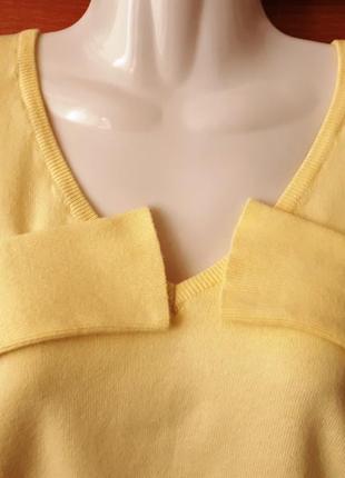 Легка кофточка-светр-джемпер лимонного кольору, 80% бавовна3 фото