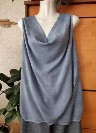 Легка італійська блуза вільного крою, тканини і трикотаж, ін...2 фото