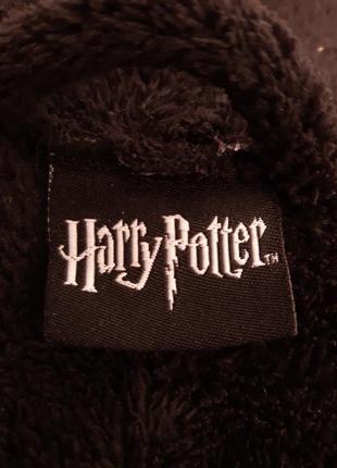 Чорний флісовий халат з емблемою harry potter5 фото
