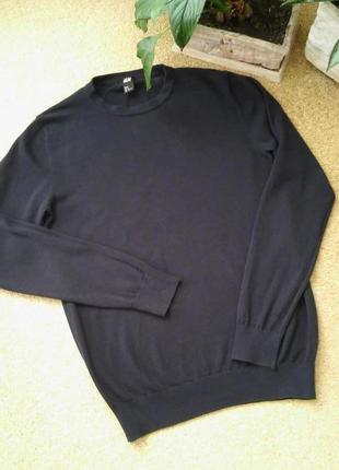 Базовий светр унісекс, глибокий синій колір, практично чорний1 фото