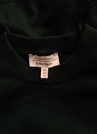 Кашеміровий светр актуального темно-зеленого кольору5 фото