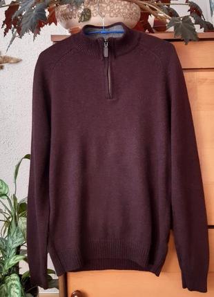 Класний вовняний светр з високою стійкою, цікавий колір2 фото