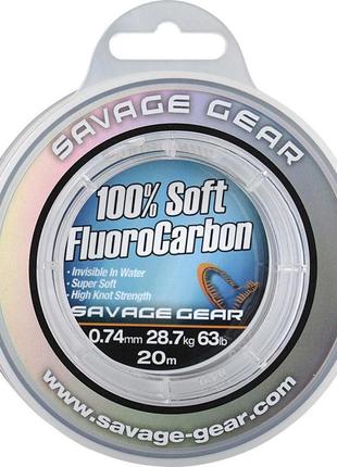 Флюорокарбон savage gear soft fluorocarbon 20m 0.60mm 21.6kg c...