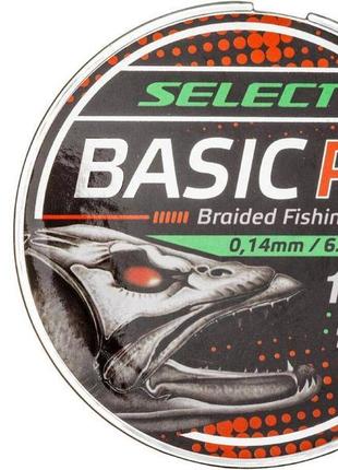 Шнур select basic pe green 150m 0.10mm 10lb/4.8kg шнур для риб...