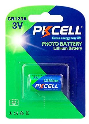 Батарейка літієва pkcell 3v cr123a lithium manganese battery ц...