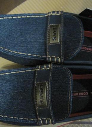 Мокасины лоферы туфли джинсовые лезвий levis р 7 стелька 25 см3 фото