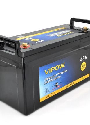 Акумуляторна батарея vipow lifepo4 51,2v 30ah з вбудованою вмs...