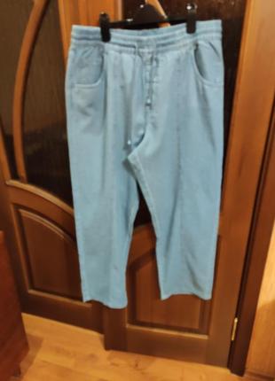 Летние широкие джинсы прямого силуэта р.52-54/