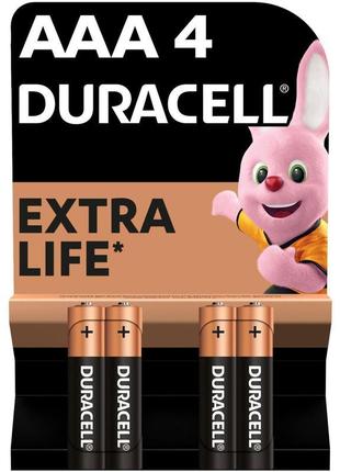 Батарейка duracell aaa лужні 4 шт. в упаковці (5000394052543 /...
