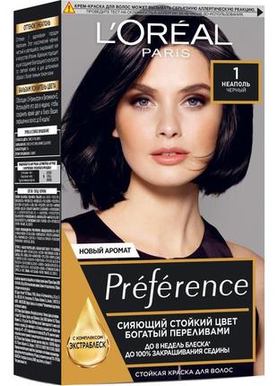 Фарба для волосся l'oreal paris preference 1 - чорний (3600521...