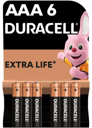 Батарейка duracell aaa лужні 6 шт. в упаковці (5000394107472 /...