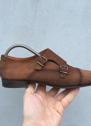 Новые фирменные замшевые мужские коричневые туфли монкие zara оригинал