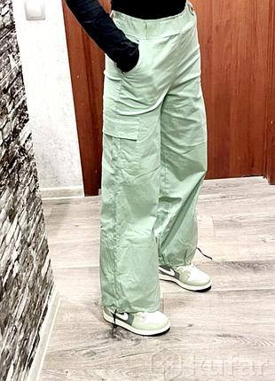 Трендовые спортивные штаны женские фисташкового цвета&nbsp;
большого размера