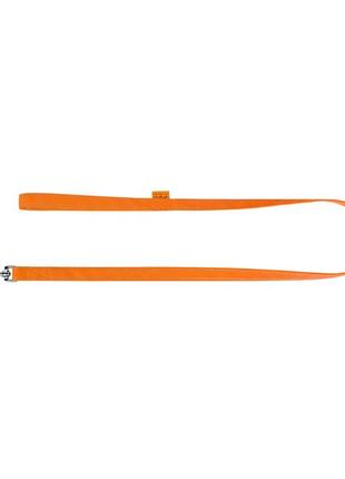 Поводок dog extreme нейлоновый двойной (ширина 14мм, длина 122см) оранжевый3 фото