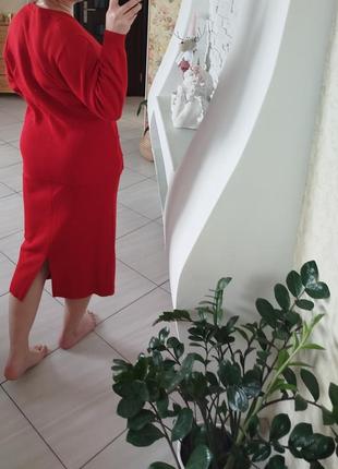 Шерстяной красный костюм кардиган и юбка ирэнд сезона красный цвет2 фото