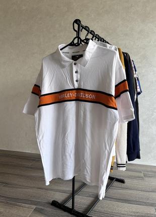 Harley davidson big logo mens polos shirt1 фото